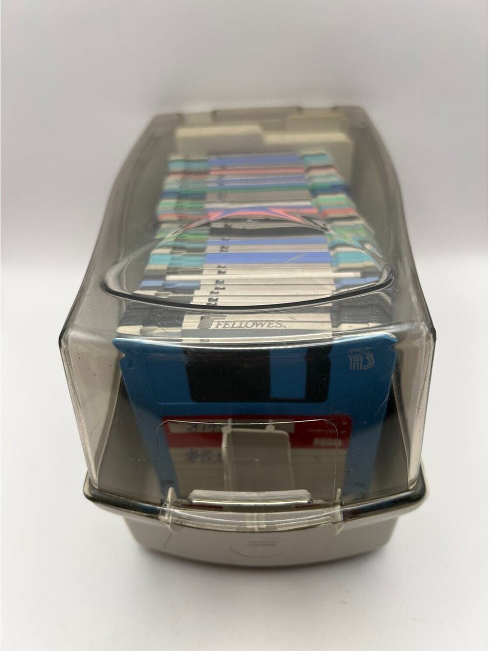Vintage Fellowes 3.5" Floppy Disk Storage Case Tray Holder Lot of Floppy Disks